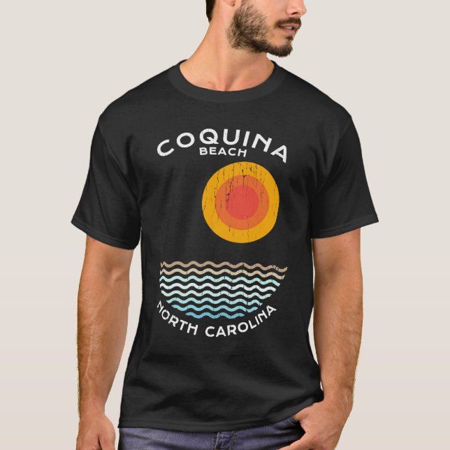 Coquina Beach NC Summertime Vacationing Squiggly W T-Shirt (Front)