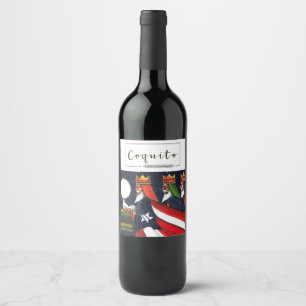 Coquito 3 kings Puerto Rico Reyes Magos Wine Label