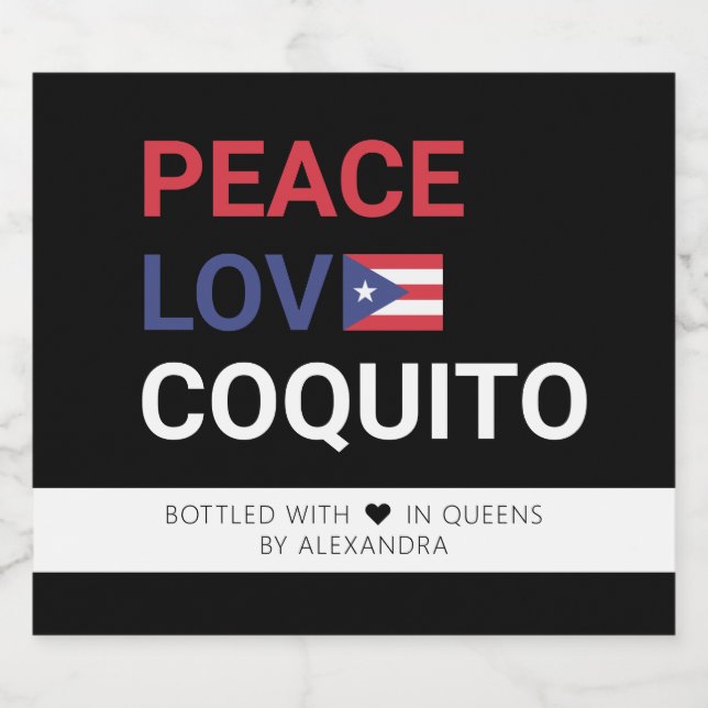 Coquito Christmas Food and Beverage Label Set (Single Label)