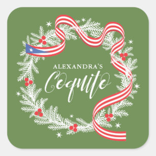 Coquito Christmas Wreath Sticker
