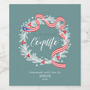Coquito Christmas Wreath Wine Label