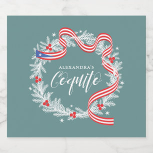 Coquito Christmas Wreath Wine Label
