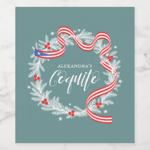 Coquito Christmas Wreath Wine Label