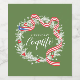Coquito Christmas Wreath Wine Label