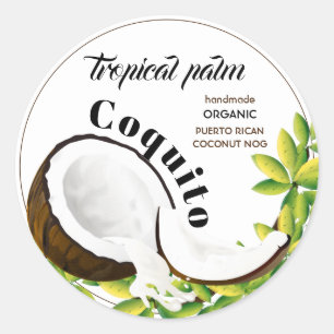 Coquito Coconut Classic Round Sticker
