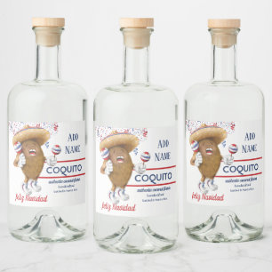 Coquito Coconut Maracas Liquor Bottle Label