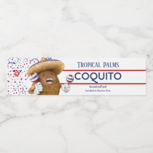 Coquito Coconut Maracas Water Bottle Label