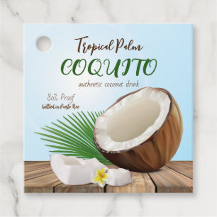 Coquito Coconut Tropical Favour Tags