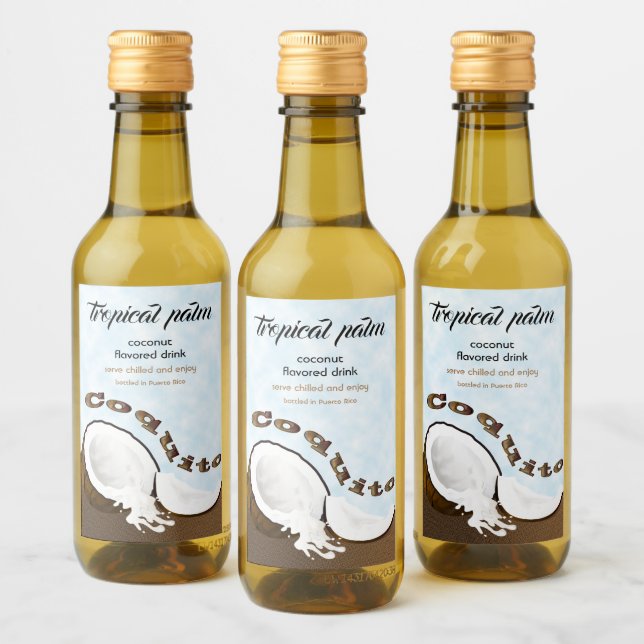 Coquito Coconut Tropical Fruit Wine Label (Bottles)