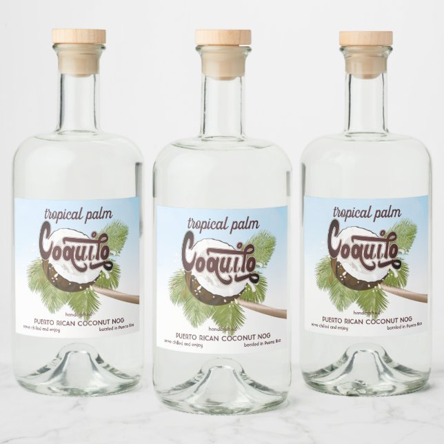 Coquito Coconut Tropical Fruit Wine Label (Bottles)