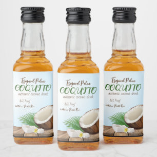 Coquito Coconut Tropical Liquor Bottle Label
