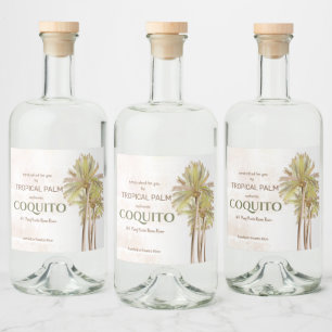 Coquito Coconut Tropical Palm Liquor Bottle Label