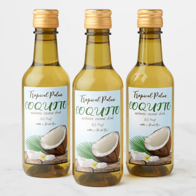 Coquito Coconut Tropical Wine Label (Bottles)