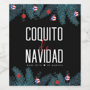 Coquito De Navidad Wine Label