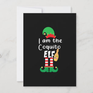 Coquito ELF Funny Puerto Rico Matching Christmas B Invitation