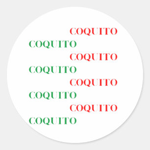 Coquito Green and Red Classic Round Sticker