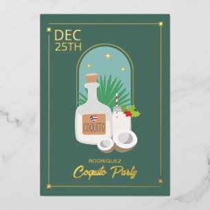 Coquito Holiday Party Foil Invitation