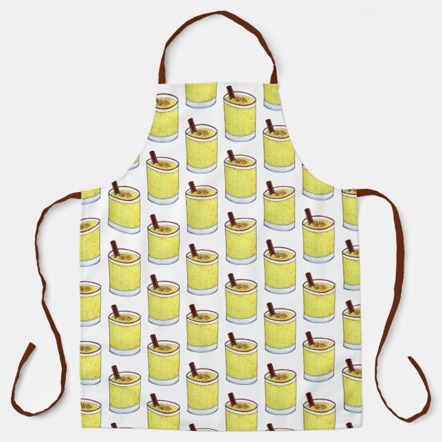 Coquito Puerto Rican Eggnog Rum Christmas Drink Apron (Front)