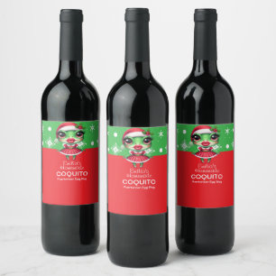 Coquito Recipe Egg Nog Christmas Wine Label