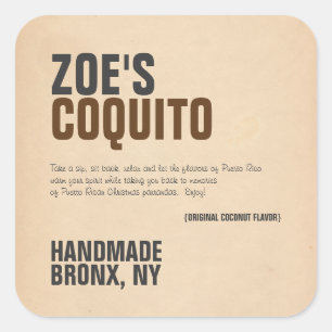Coquito Rustic Modern Square Sticker