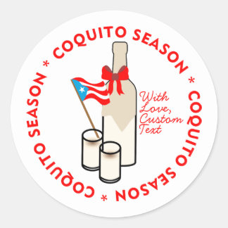 Coquito Season Bottle Label Small Personalise Text