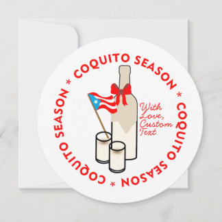 Coquito Season Custom Photo Text Circle Holiday Card