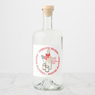Coquito Season Liquor Bottle Labels Custom Text