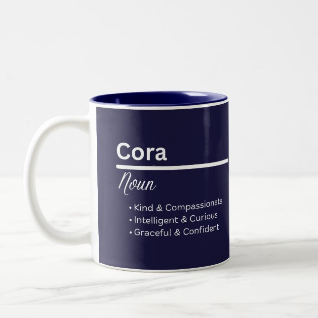 Cora Girl Personalized Name Meaning Mug (Left)