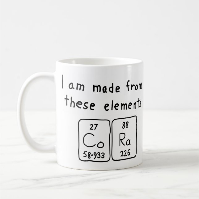 Cora periodic table name mug (Left)