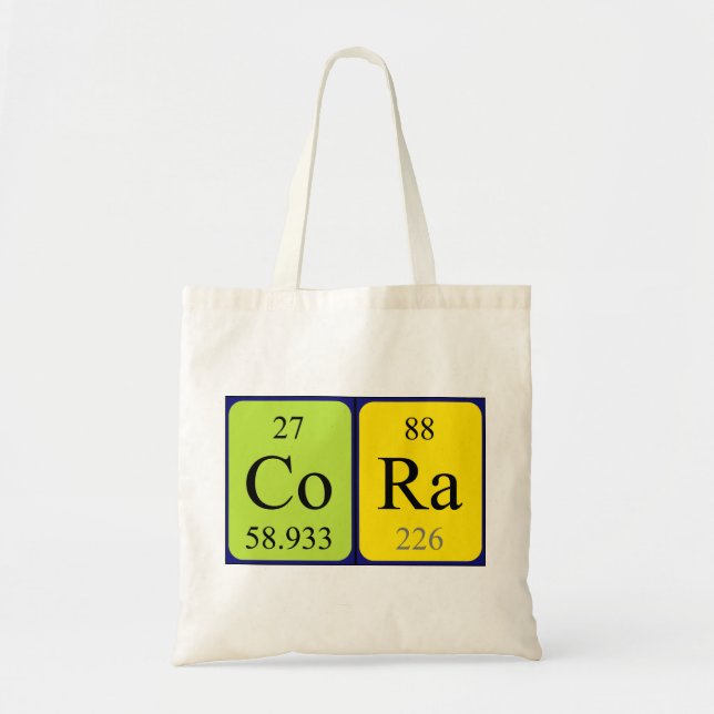 Cora periodic table name tote bag (Front)
