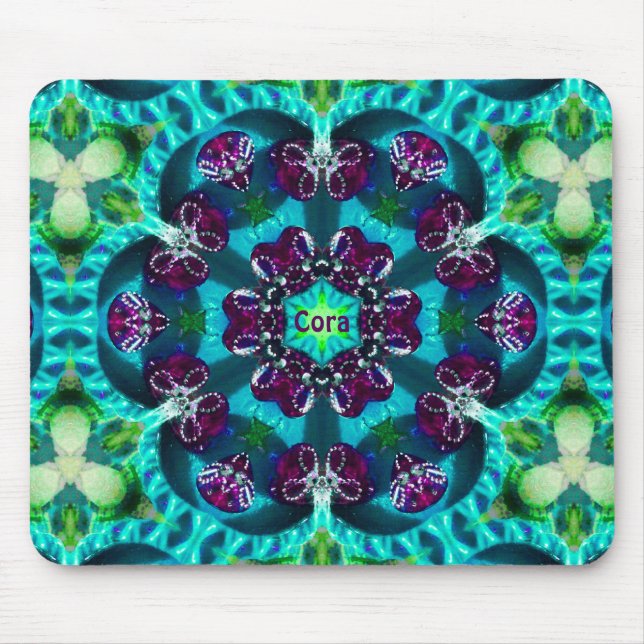 CORA ~ Sweet Glittery Pattern ~ Personalised ~ Mouse Pad (Front)