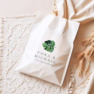 CORA Tropical Beach Palm Leaf  Destination Wedding Favour Bag