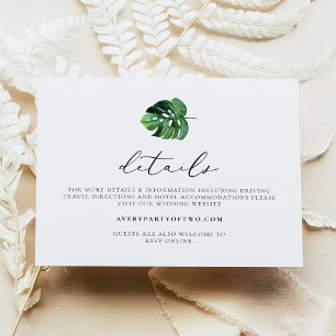 CORA Tropical Beach Palm Leaf Details Insert Card