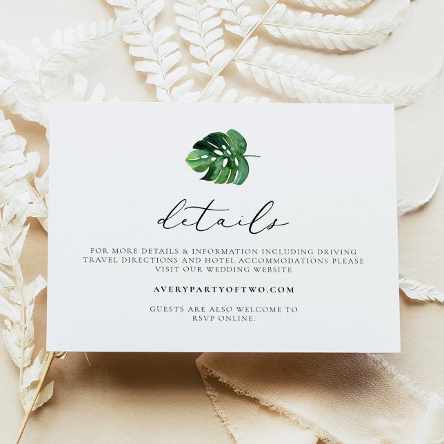 CORA Tropical Beach Palm Leaf Details Insert Card (Creator Uploaded)