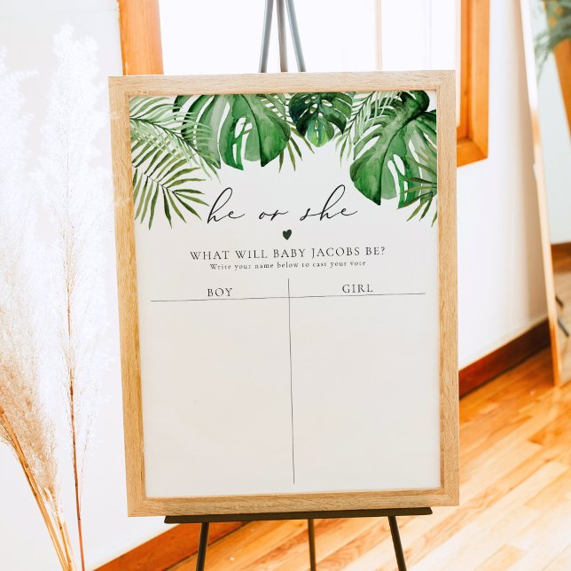 CORA Tropical Gender Reveal Guess Voting Sign (Creator Uploaded)
