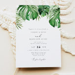 CORA Tropical Watercolor Palm Leaf Wedding Invitation<br><div class="desc">This wedding invitation features watercolor tropical palm leaves and elegant calligraphy font. This is the perfect invitation for your beach,  destination,  island or Hawaiian Luau  themed wedding. Easily edit most wording to match your needs.</div>