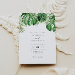 CORA Tropical Watercolor Palm Leaf Wedding Invitation<br><div class="desc">This wedding invitation features watercolor tropical palm leaves and elegant calligraphy font. This is the perfect invitation for your beach,  destination,  island or Hawaiian Luau  themed wedding. Easily edit most wording to match your needs.</div>