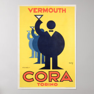Cora Vermouth Torino - Vintage Advertising Poster