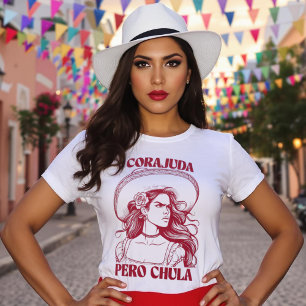 Corajuda Pero Chula Latina Bonita Line Art T-Shirt
