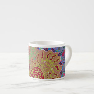 "Coral" Abstract Art Espresso Cup