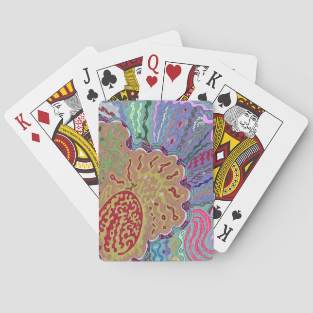 "Coral" Abstract Art Playing Cards (Back)