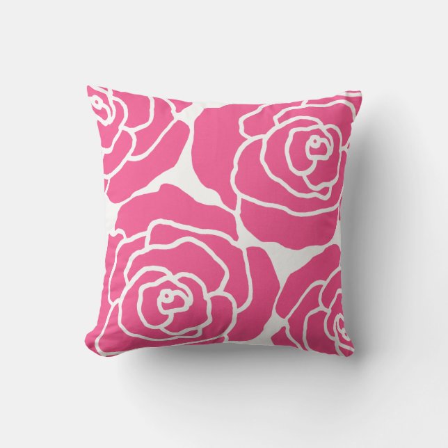 Coral Acrylic Roses Cushion (Front)