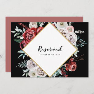 Coral Almond Watercolor Floral Reserved Seating  Invitation