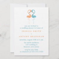 Coral and Aqua Flamingos Couples Wedding Shower