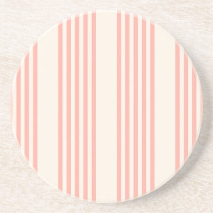 Coral and beige five stripe pattern coaster