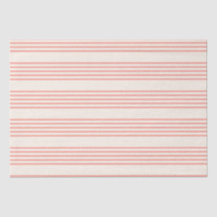 Coral and beige five stripe pattern tissue paper