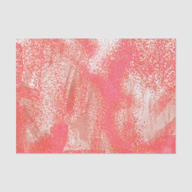 Coral and Beige Splatter Tissue Paper (Front)