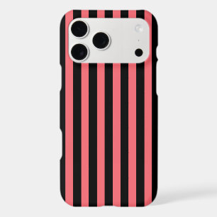 Coral and black candy stripes