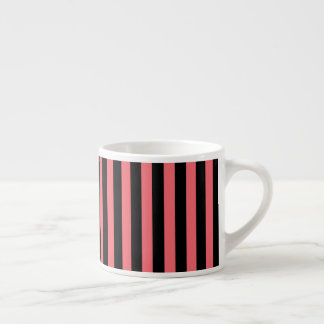 Coral and black candy stripes espresso cup