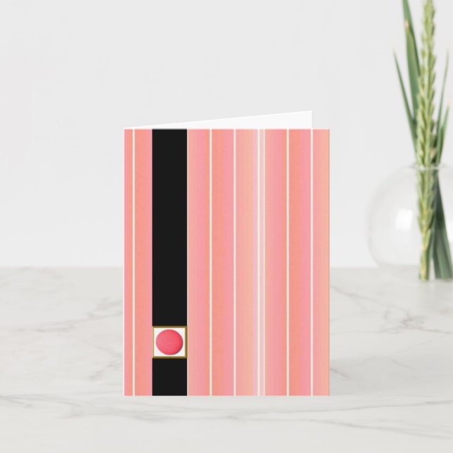 Coral and Black Note Card (Front)